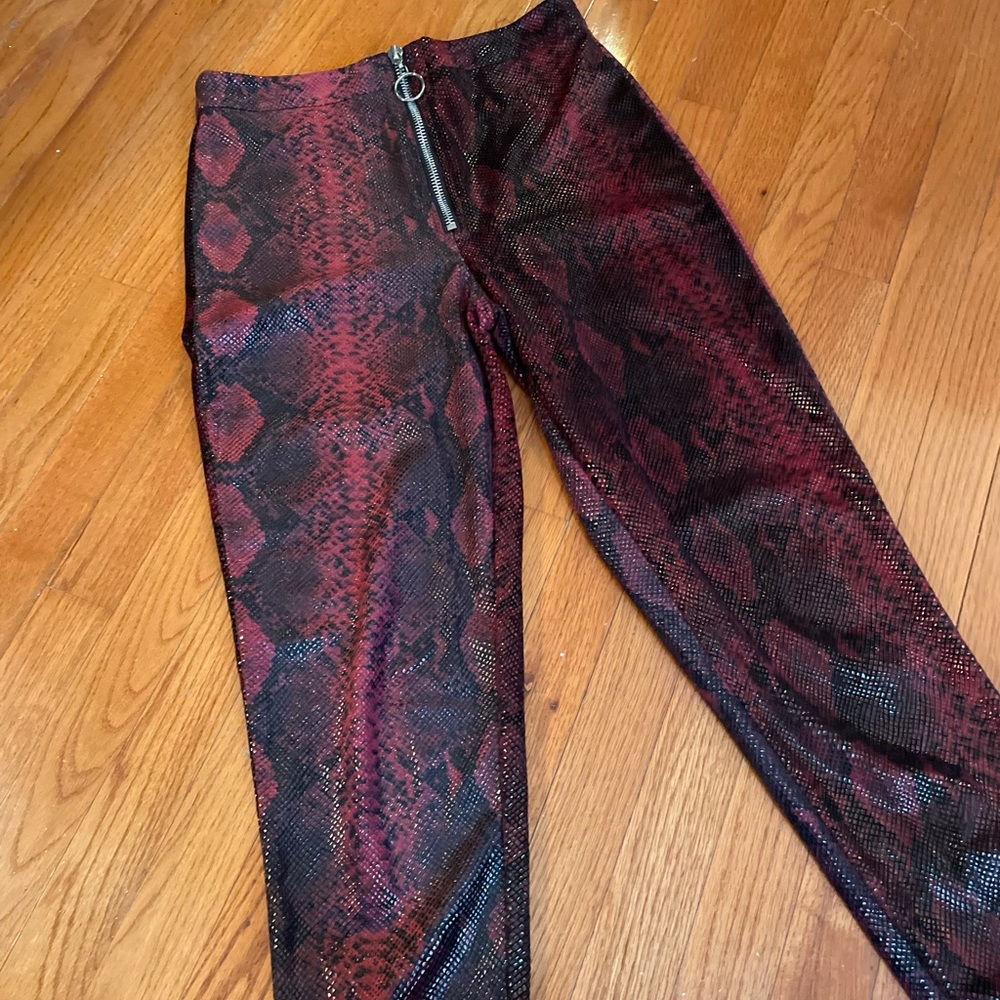 Unique Red Snake Skin Pants